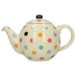 London Pottery Globe 6 Cup Teapot Ivory With Multi Spots