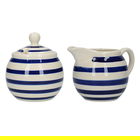 London Pottery Sugar and Creamer Set Blue Bands