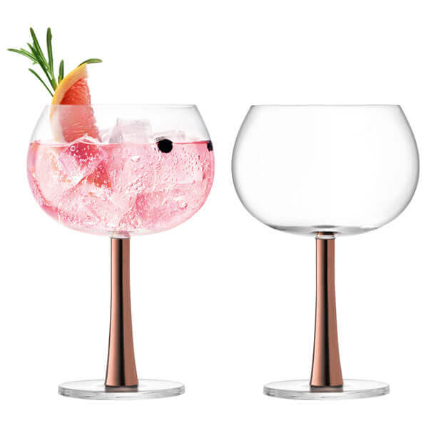 LSA Gin Balloon Glass 420ml Copper Set Of 2