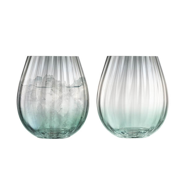LSA Dusk Tumbler 425ml Green & Grey Set Of Two
