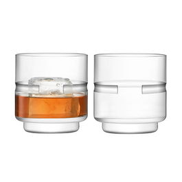 LSA Horizon Tumbler 350ml Clear & Cut Set Of Two