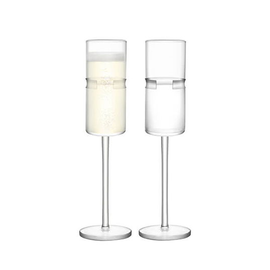 LSA Horizon Champagne Flute 180ml Clear & Cut Set Of Two