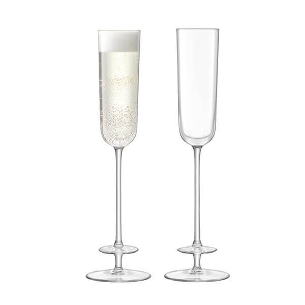 LSA Champagne Theatre Champagne Flute 130ml Tier & Clear Set Of Two