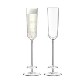 LSA Champagne Theatre Champagne Flute 130ml Tier & Clear Set Of Two