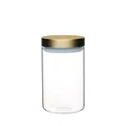 Master Class Medium Glass Canister with Burnished Brass Lid