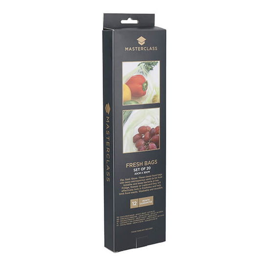 MasterClass Medium Zip Fresh Bags, Set of 20