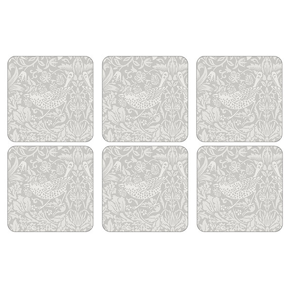 Morris & Co Pure Strawberry Thief Coasters Set of 6