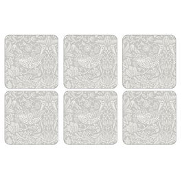 Morris & Co Pure Strawberry Thief Coasters Set of 6