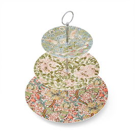 Morris & Co 3 Tier Cake Stand Strawberry Thief, Honeysuckle, Golden Lily