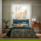Morris & Co Honeysuckle and Tulip Duvet Cover King Size Mulberry and Teal