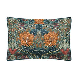 Morris & Co Honeysuckle and Tulip Oxford Pillowcase Mulberry and Teal