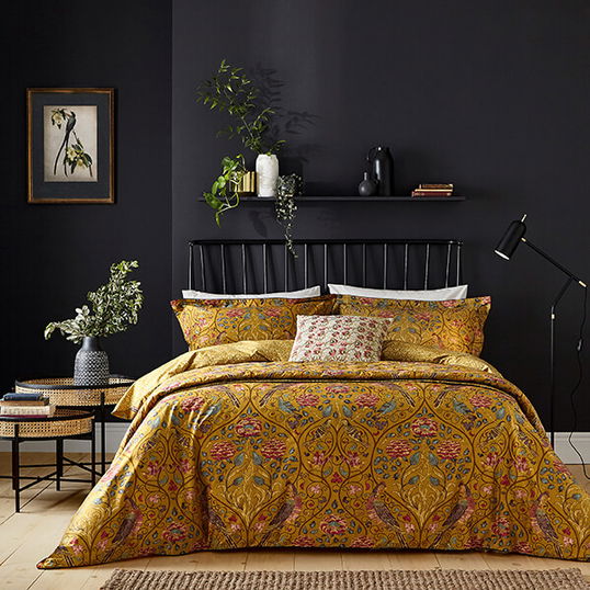 Morris & Co Seasons by May Duvet Cover Super King Size Saffron