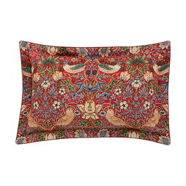 Morris & Co Strawberry Thief Oxford Pillowcase Crimson