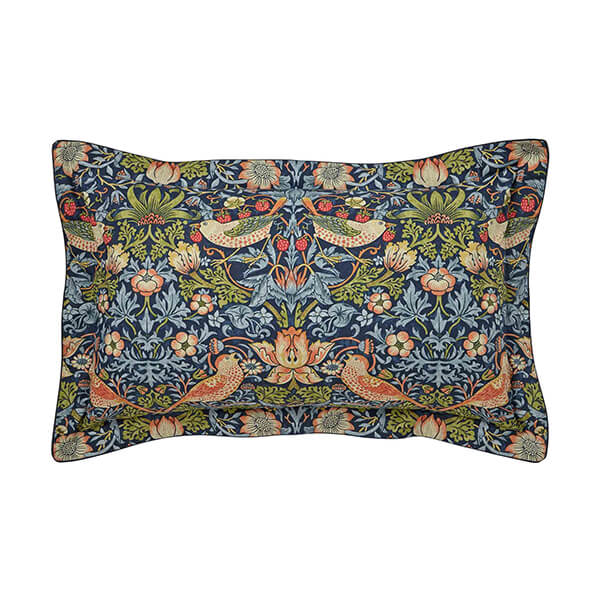 Morris & Co Strawberry Thief Oxford Pillowcase Indigo
