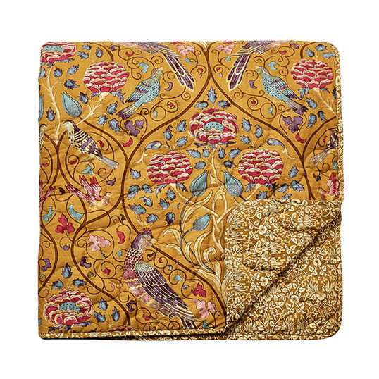 Morris & Co Seasons by May Quilted Throw 265 x 260cm Saffron