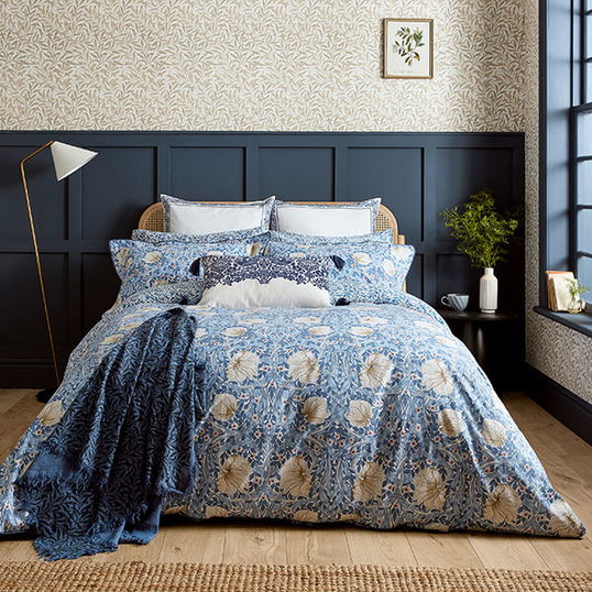 Morris & Co Pimpernel Duvet Cover King Size Woad Blue