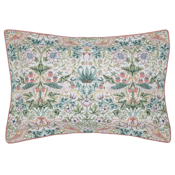 Morris & Co Strawberry Thief Oxford Pillowcase Cochineal Pink