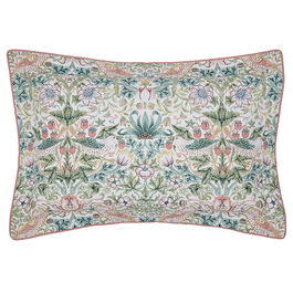 Morris & Co Strawberry Thief Oxford Pillowcase Cochineal Pink