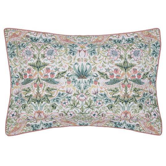 Morris & Co Strawberry Thief Oxford Pillowcase Cochineal Pink