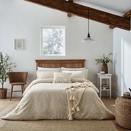 Morris & Co Pure Acorn Jacquard Duvet Cover Super King Size Linen