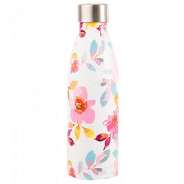 Navigate Gardenia 500ml Stainless Steel Vacuum Drinks Bottle White Floral