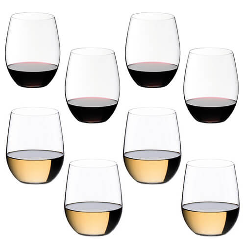 Riedel O Cabernet / Merlot & Viognier / Chardonnay Wine Glass Eight Piece Set