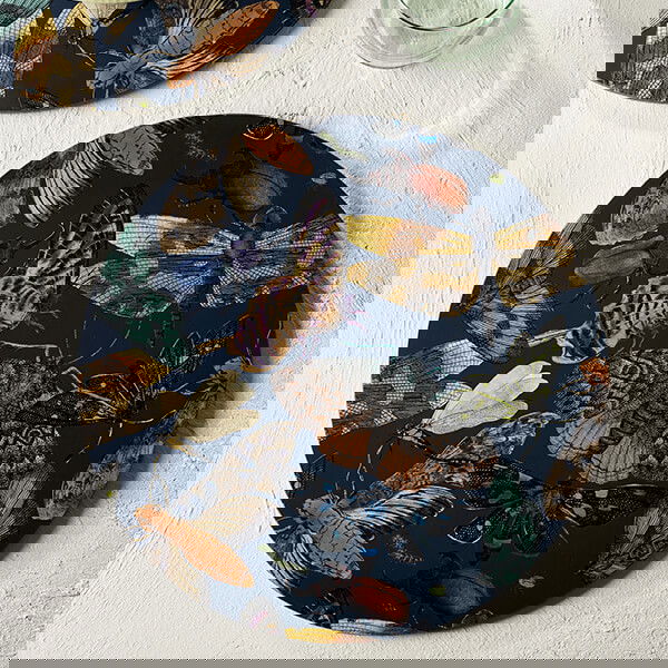 Royal Botanic Gardens Kew Living Jewels Midnight Round Placemats Pack Of 4