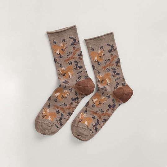 Seasalt Womens Bamboo Arty Socks Autumn Gathering Dove Grey Size 4-7