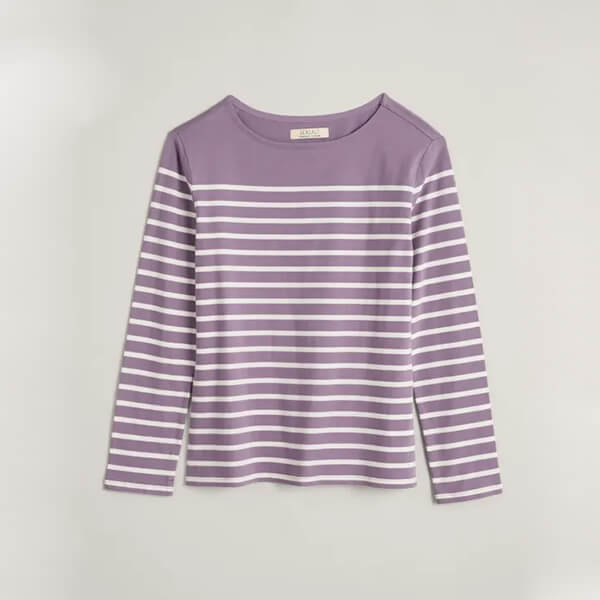 Seasalt Sailor Shirt Falmouth Breton Echium Chalk