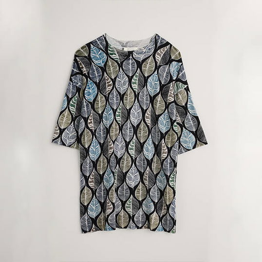 Seasalt West Cliff Tunic Landscape Leaves Black