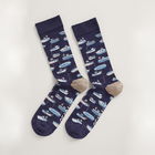 Seasalt Mens Bamboo Arty Socks Harbour Boats Dark Night Size 4-7
