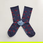 Seasalt Women`s Bamboo Arty Socks Wild Mallow Light Fathom Size 4-7