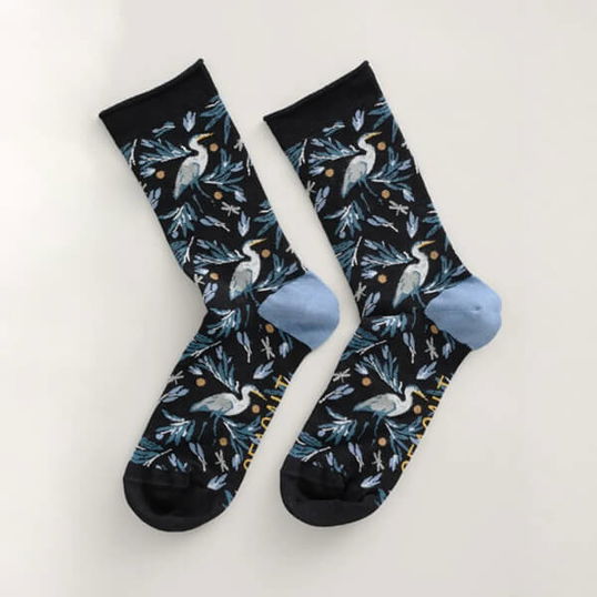 Seasalt Womens Bamboo Arty Socks Sea Step Onyx Size 4-7