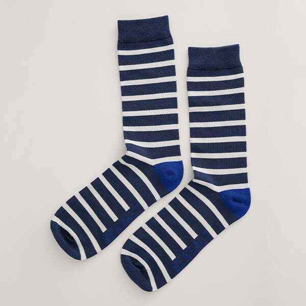 Seasalt Mens Sailor Socks Breton Maritime Size 8-12