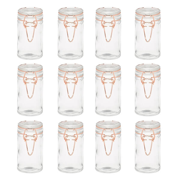 Tala Set of 12 Copper Wire Clip Top 60ml Spice Jars