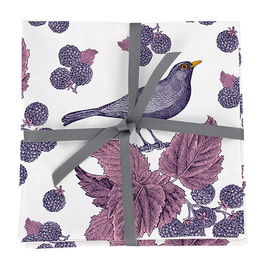 Thornback & Peel Blackbird & Bramble Set of 4 Napkins