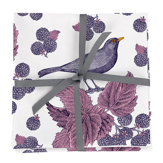 Thornback & Peel Blackbird & Bramble Set of 4 Napkins