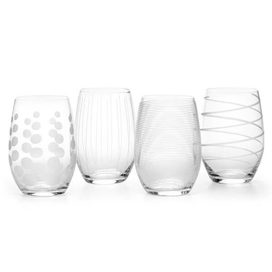 Mikasa Cheers Set Of 4 17oz Stemless Wine Glasses