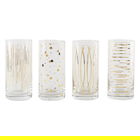Mikasa Cheers Metallic Gold Set Of 4 16z High Ball Glasses