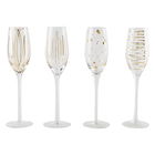 Mikasa Cheers Metallic Gold Set Of 4 7oz Flute Glasses