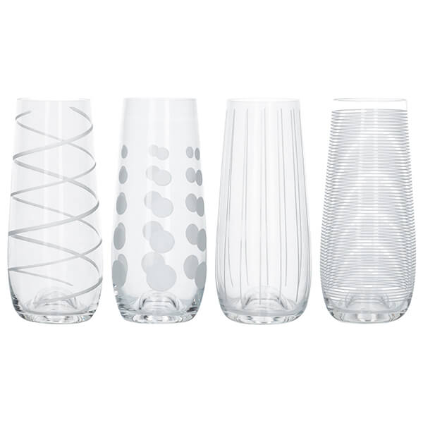 Mikasa Cheers Set Of 4 Stemless Flute Glasses
