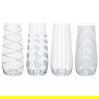 Mikasa Cheers Set Of 4 Stemless Flute Glasses