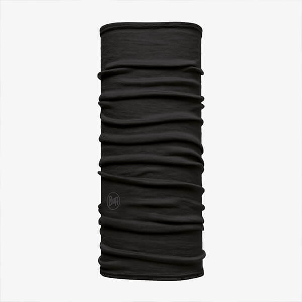 Buff Solid Black Kids Merino Lightweight Neckwarmer