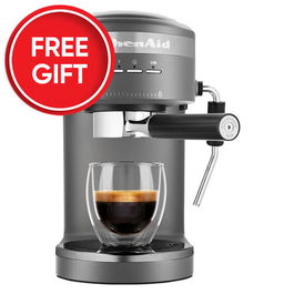 KitchenAid Semi-Auto Espresso Machine Grey With FREE Gift