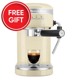 KitchenAid Artisan Semi-Auto Espresso Machine Almond Cream With FREE Gift
