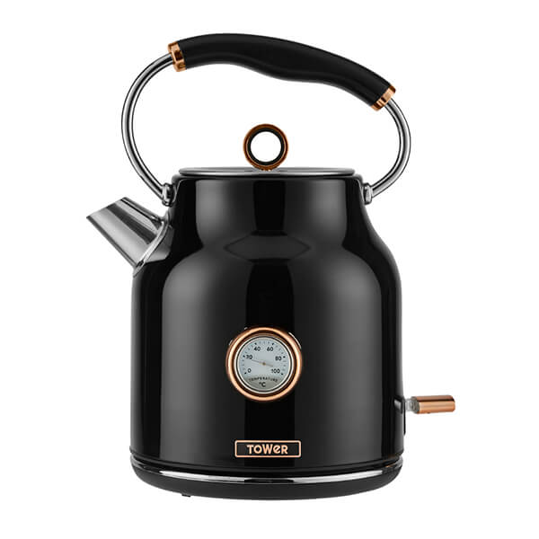 Tower Bottega 1.7 Litre Stainless Steel Kettle Rose Gold Black
