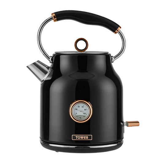 Tower Bottega 1.7 Litre Stainless Steel Kettle Rose Gold Black