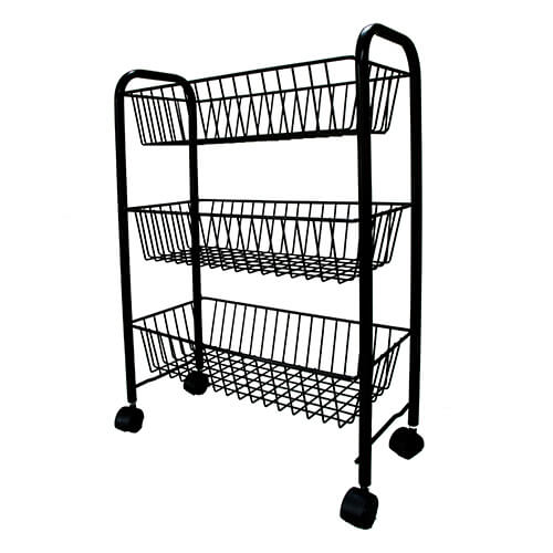Delfinware Wireware Black 3 Tier Mobile Rack