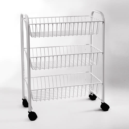 Delfinware Wireware White 3 Tier Mobile Trolley