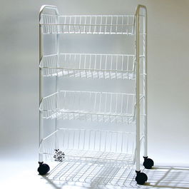 Delfinware Wireware White 4 Tier Mobile Trolley